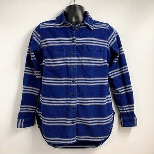 Duluth Trading Co Women's Heritage-Weight Flannel Cotton Long Shirt‎ Size S